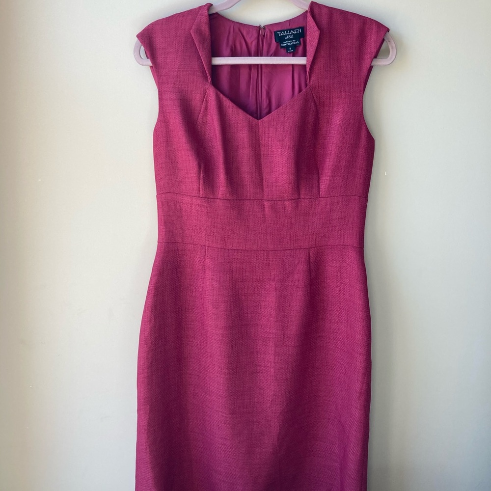 Tahari ASL Magenta sheath dress